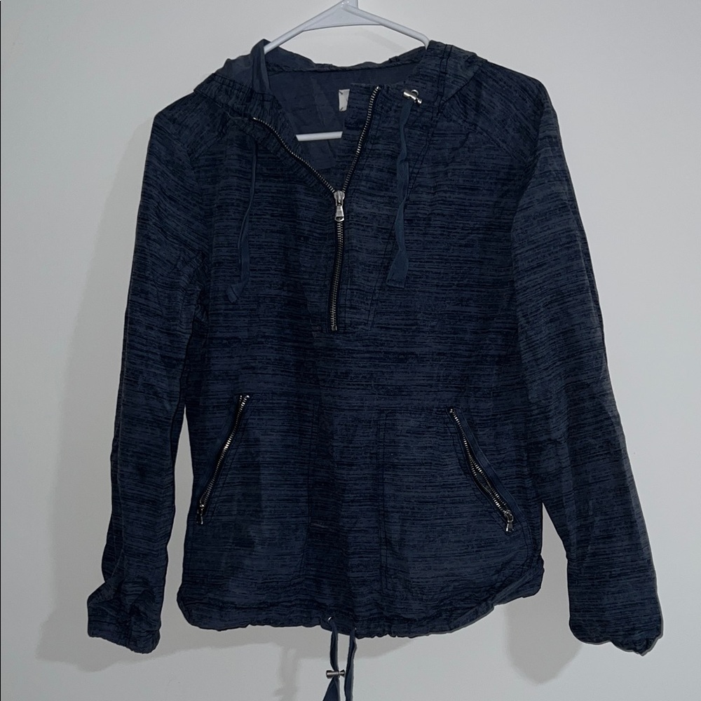 Lou & Grey space dye half-zip hooded pullover